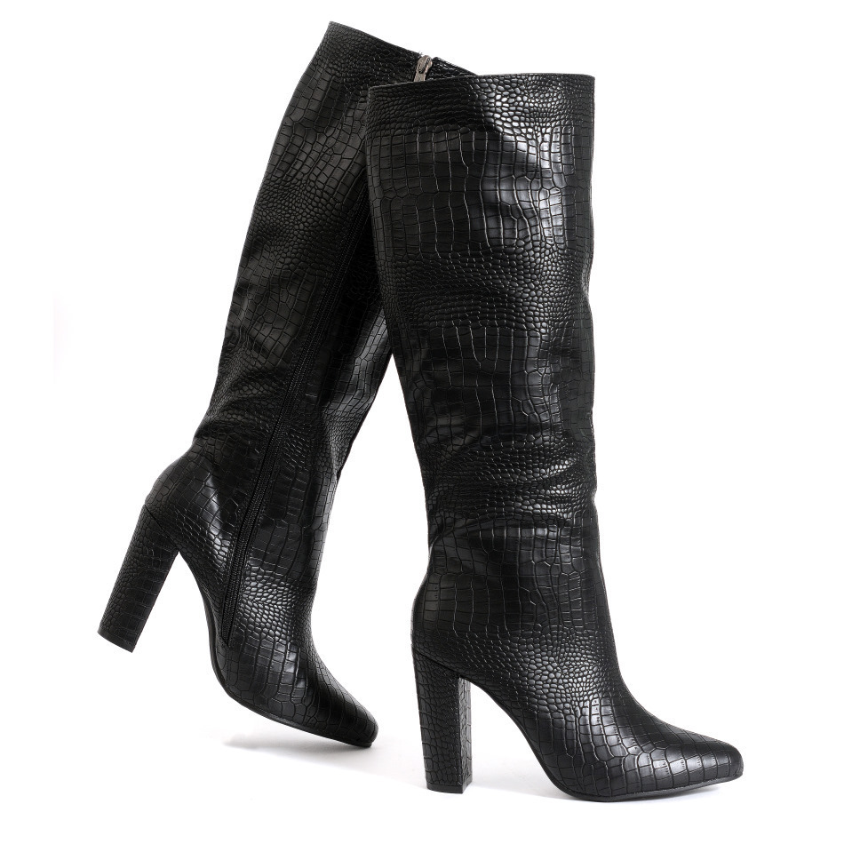 Boots - Kaja-21 - black - sexy underknee boots by Fuss Shoes